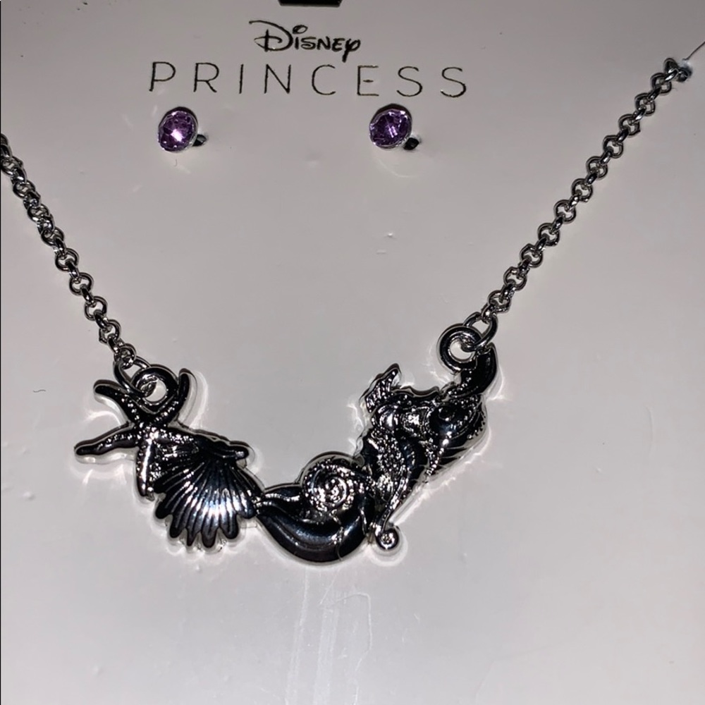 SOLD ❌Disney’s Little Mermaid Necklace & Earrings - Picture 2 of 3
